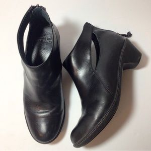 Dansko Bonita Black Leather Cutout Booties